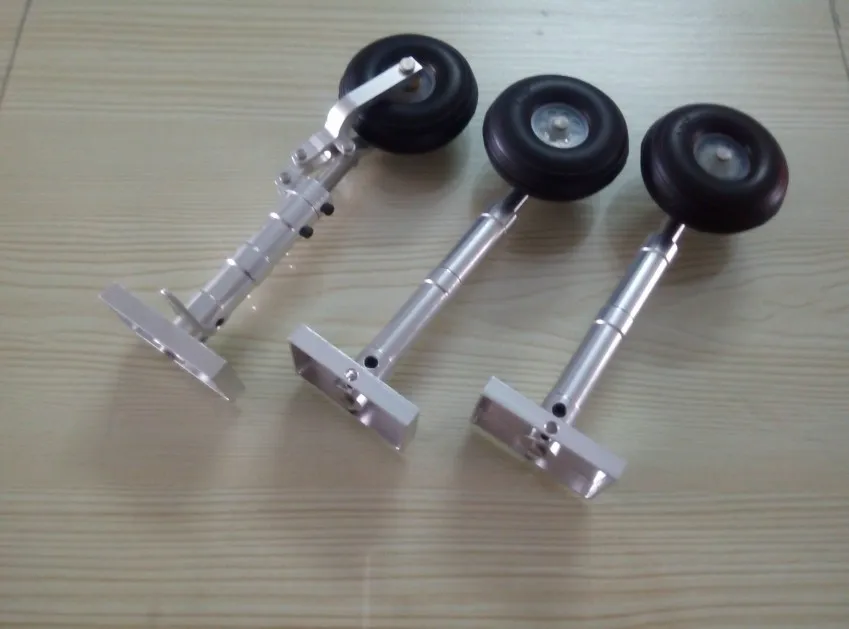RC Fixed wing airplane Alloy Undercarriage ALL CNC process Metal shock Labsorption anding gear assembly with mount 45mm PU wheel
RC Fixed wing airplane Alloy Undercarriage ALL CNC process Metal shock Labsorption anding gear assembly with mount 45mm PU wheel