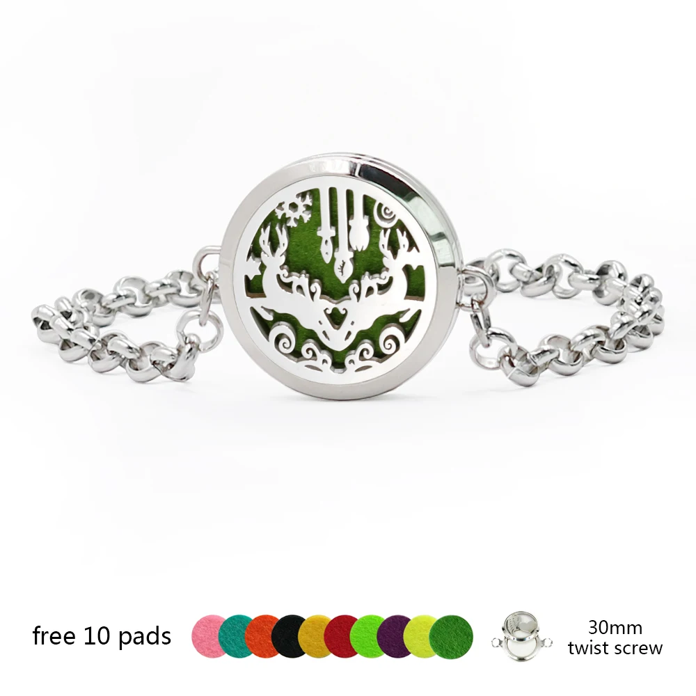 Christmas 30mm Aromatherapy / Essential Oils 316L Stainless Steel Diffuser Locket bracelets For Women With Free Pads
Christmas 30mm Aromatherapy / Essential Oils 316L Stainless Steel Diffuser Locket bracelets For Women With Free Pads