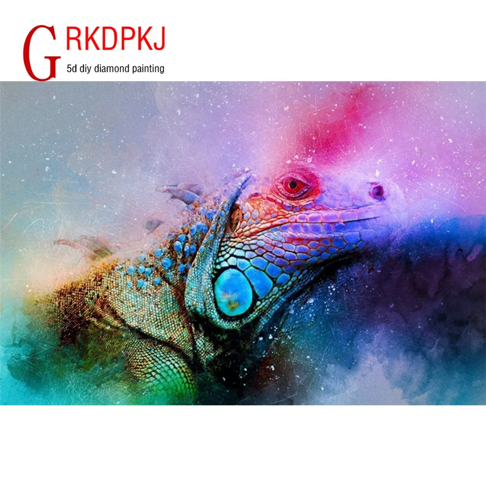 GRKDPKJ 5d diamond painting full drill square diamond embroidery Cross stitch pictures of rhinestones animal Chameleon painting
GRKDPKJ 5d diamond painting full drill square diamond embroidery Cross stitch pictures of rhinestones animal Chameleon painting