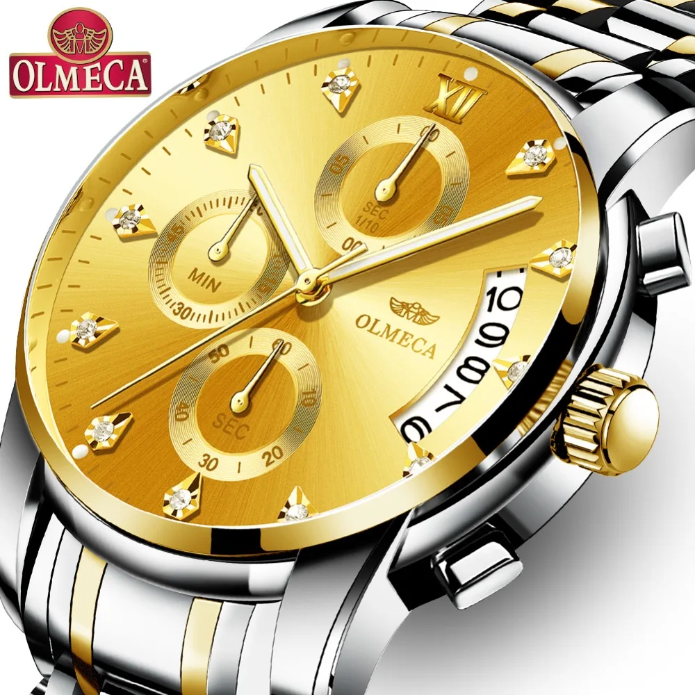 OLMECA Men's Wrist Watch Luminous Chronograph Waterproof Fashion Dress Luxury Quartz Watches Auto Date relogio masculino Steel
OLMECA Men's Wrist Watch Luminous Chronograph Waterproof Fashion Dress Luxury Quartz Watches Auto Date relogio masculino Steel