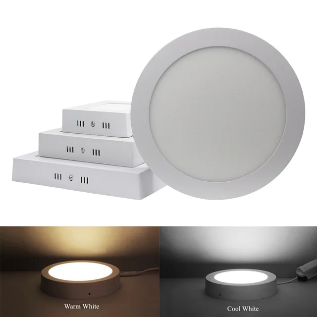

DHL Free Shipping 10pcs 9W 15W 25W Surface Mounted LED Downlight Panel Light with driver 85-265V Warm White/White/Cold White