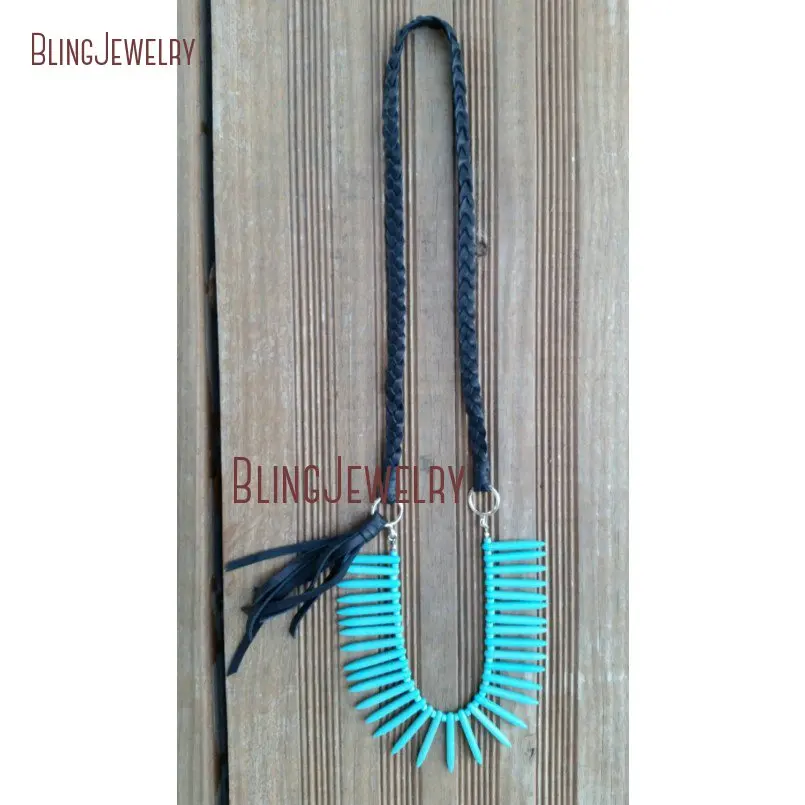 Bohemian Glam Howlite Point Beaded Necklace Braided Leather Necklace with Black Tassel NM23748
Bohemian Glam Howlite Point Beaded Necklace Braided Leather Necklace with Black Tassel NM23748