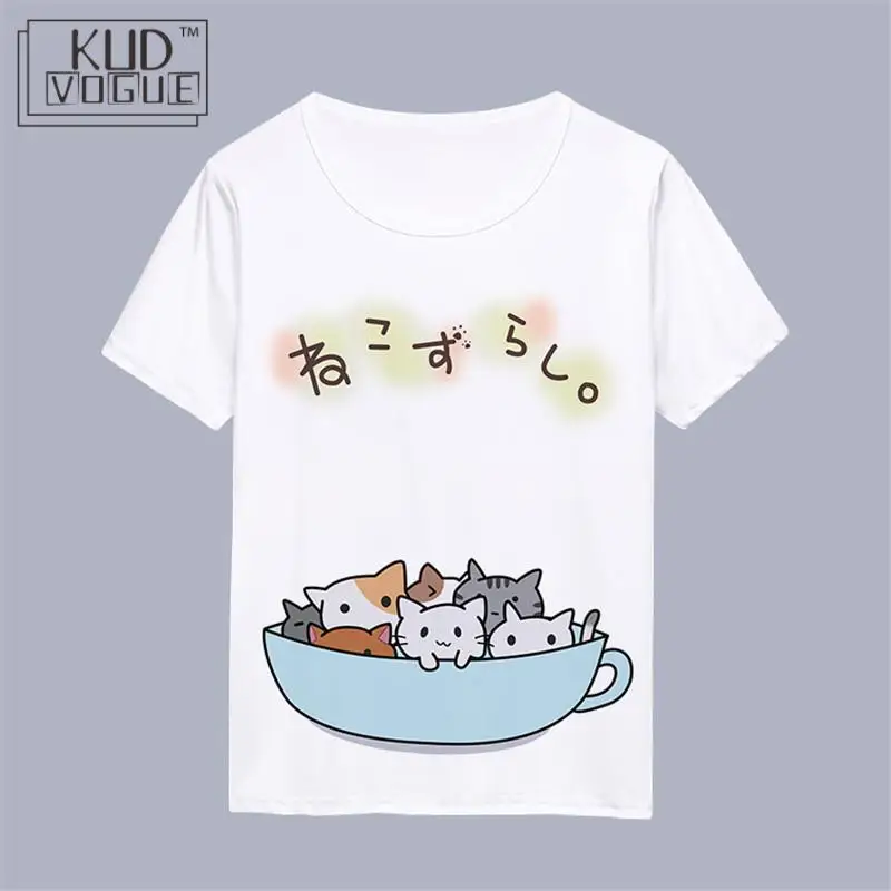 Женская футболка Kawaii с коротким рукавом Лолита летние топы японское аниме