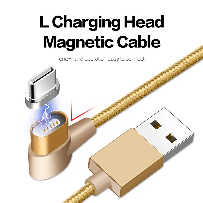 Магнитный кабель MANTIS type C USB 1 M L форма Быстрая зарядка type-C 90 градусов