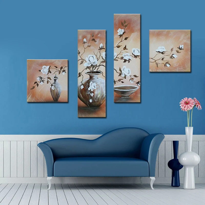 Modern Abstract Hand Painted Oil Paintings on Canvas White Flower in Pot 4 Panel Home Wall Art Exquisite Decor Pictures Poster
Modern Abstract Hand Painted Oil Paintings on Canvas White Flower in Pot 4 Panel Home Wall Art Exquisite Decor Pictures Poster