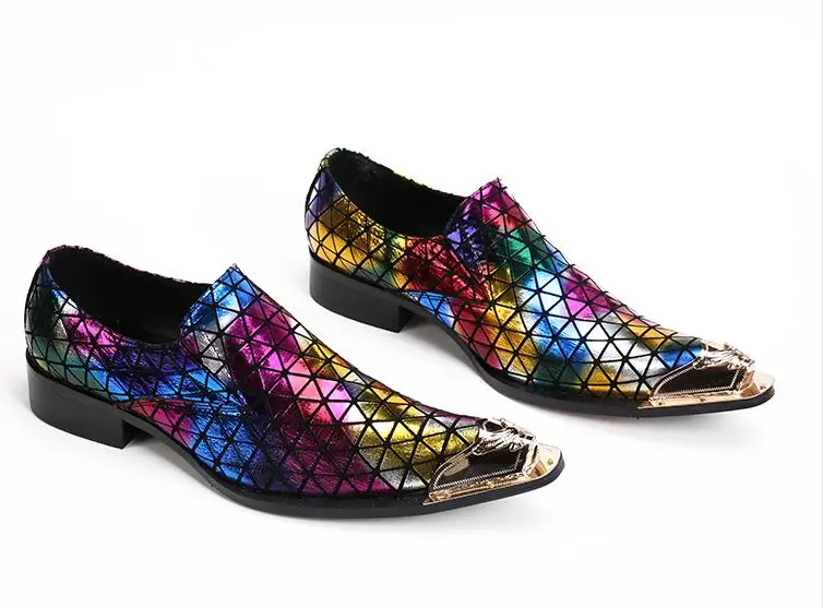 New Imitate Genuine Leather Men Oxford Shoes Pointed Toes Iron Toes Mix Colourful Med Heel 5cm diamond-type lattice Dress Shoes
New Imitate Genuine Leather Men Oxford Shoes Pointed Toes Iron Toes Mix Colourful Med Heel 5cm diamond-type lattice Dress Shoes