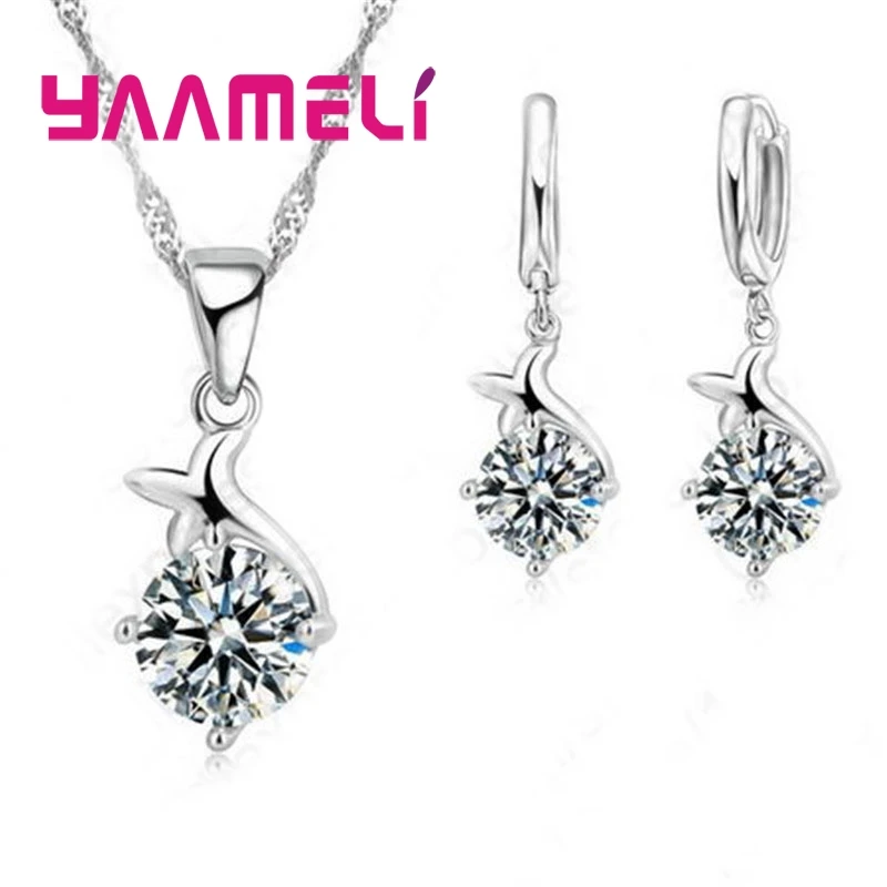 Hot Trendy Bride Luxury 925 Sterling Silver Cubic Zircon Earring Necklace Jewelry Sets Engagement Wedding Party Jewelry
Hot Trendy Bride Luxury 925 Sterling Silver Cubic Zircon Earring Necklace Jewelry Sets Engagement Wedding Party Jewelry