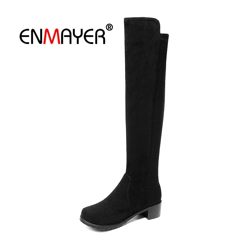ENMAYER 2018 Knee High Boots Women Cow Suede Motorcycle Boots Winter Footwear Zipper Chunky Heel boots women Round toe CR1718
ENMAYER 2018 Knee High Boots Women Cow Suede Motorcycle Boots Winter Footwear Zipper Chunky Heel boots women Round toe CR1718