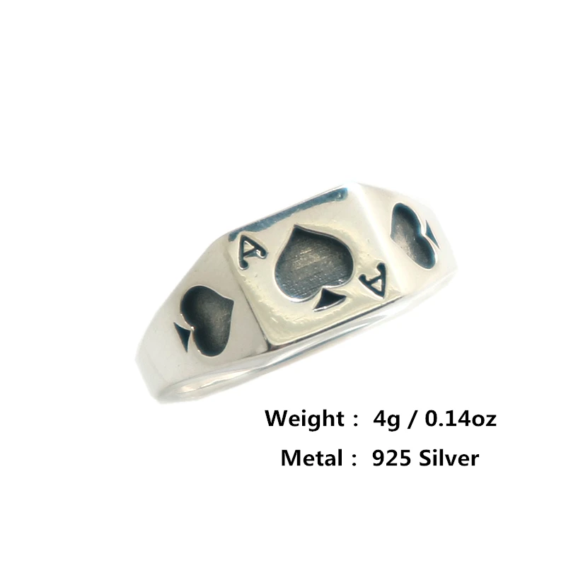 S925 Серебряное крутое классическое кольцо в стиле панк готика Лопата покера
S925 Серебряное крутое классическое кольцо в стиле панк готика Лопата покера