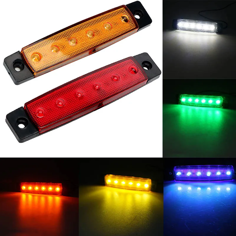 10pcs 6 SMD LED Red White Blue Amber Clearence Car Truck Bus Lorry Trailer Side Marker Indicators Rear Light Lamp 24V 12V
10pcs 6 SMD LED Red White Blue Amber Clearence Car Truck Bus Lorry Trailer Side Marker Indicators Rear Light Lamp 24V 12V