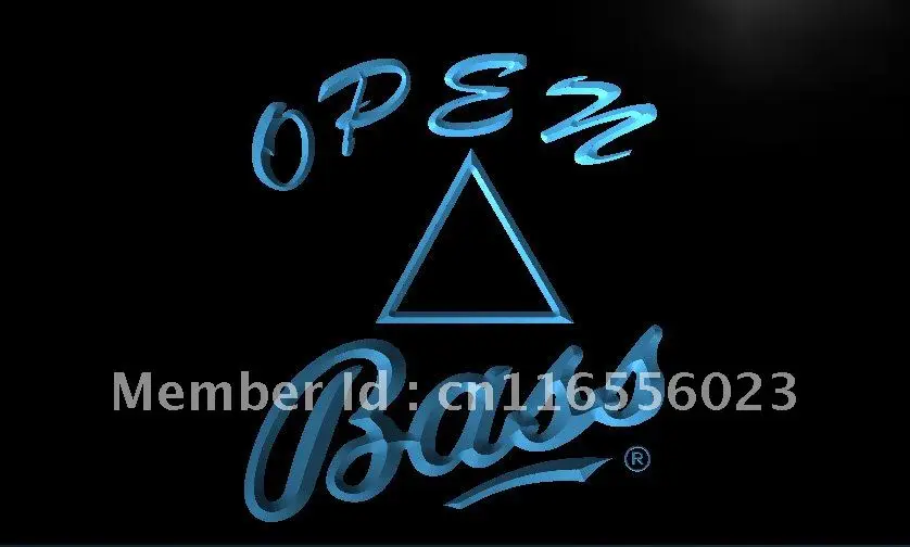 LA032- Bass Beer OPEN Bar LED Neon Light Sign home decor crafts