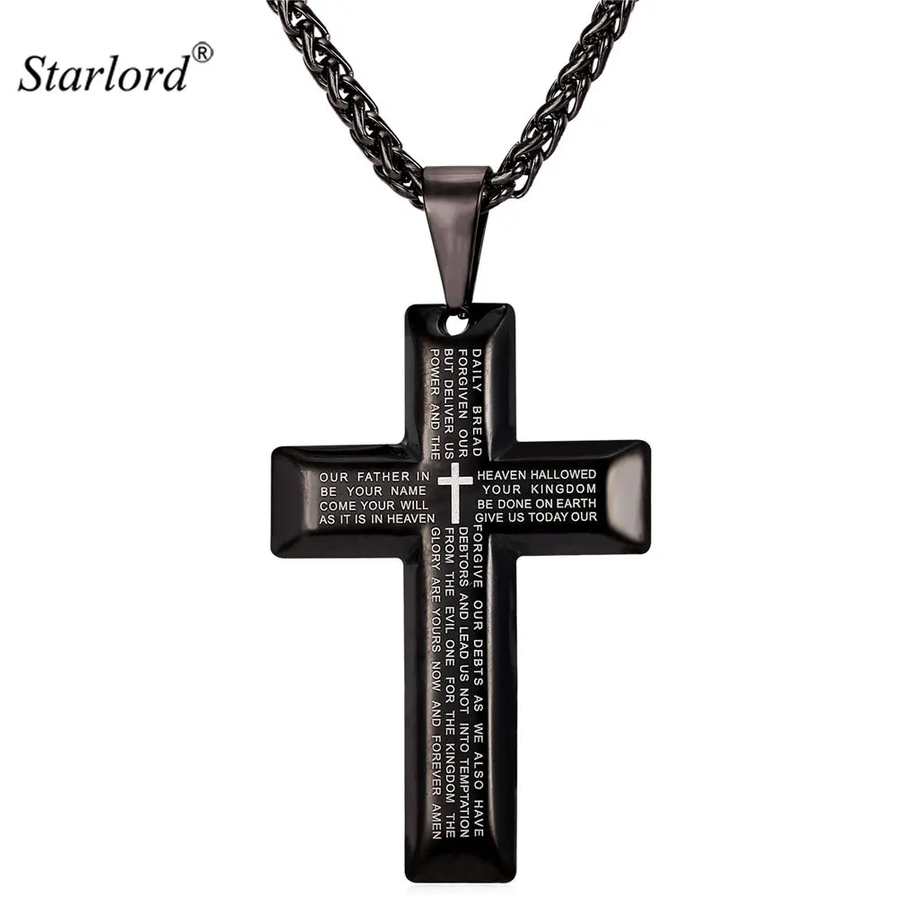Starlord Bible Cross Necklace Vintage Pendant Religious Holy Men Stainless Steel/Gold Color Christian Jewelry Men/Women GP2193
Starlord Bible Cross Necklace Vintage Pendant Religious Holy Men Stainless Steel/Gold Color Christian Jewelry Men/Women GP2193