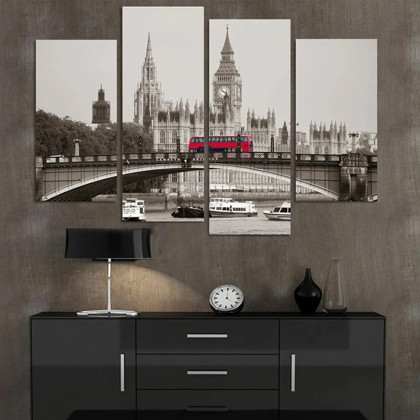 Retro Style 4 Piece London Red Bus Canvas Print Oil Painting Home Decor Wall Art Picture for Living Room No Framed
Retro Style 4 Piece London Red Bus Canvas Print Oil Painting Home Decor Wall Art Picture for Living Room No Framed