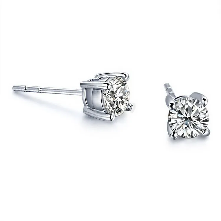 Solid 18K White Gold Luxury 2Ct/Piece Round Cut Female Stud Earrings Engagement Jewelry for Women Bridal Wedding
Solid 18K White Gold Luxury 2Ct/Piece Round Cut Female Stud Earrings Engagement Jewelry for Women Bridal Wedding