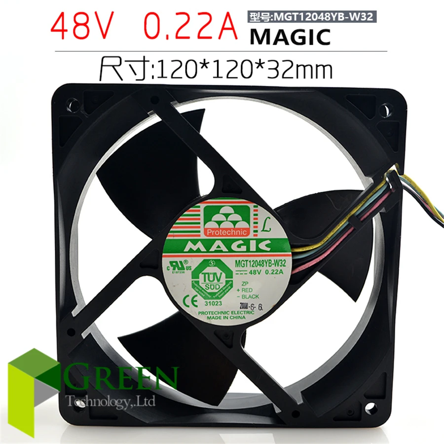 The Original MAGIC MGT12048YB-W32 12038 120MM 120*120*38mm 12*12*3.8cm Cooling fan 48V 0.22A with 4pin
The Original MAGIC MGT12048YB-W32 12038 120MM 120*120*38mm 12*12*3.8cm Cooling fan 48V 0.22A with 4pin