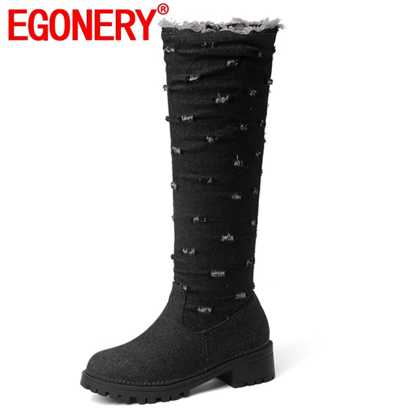 EGONERY 2019 Новинка; Лидер продаж; Джинсовые сапоги до середины икры, круглый носок, на молнии, с квадратными каблуками средней высоты, в сдержанн...
EGONERY 2019 Новинка; Лидер продаж; Джинсовые сапоги до середины икры, круглый носок, на молнии, с квадратными каблуками средней высоты, в сдержанн...