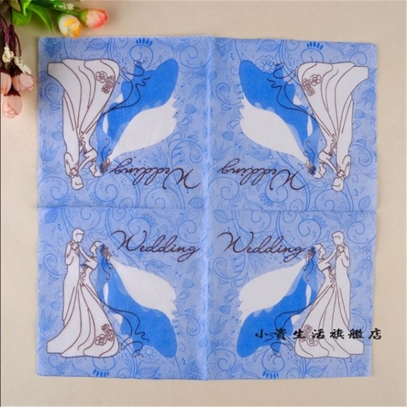 Wedding Napkin 5Bags 100pcs 100% Virgin Pulp Blue Bride And Groom Napkin Wedding Decoration Party Supplies
Wedding Napkin 5Bags 100pcs 100% Virgin Pulp Blue Bride And Groom Napkin Wedding Decoration Party Supplies