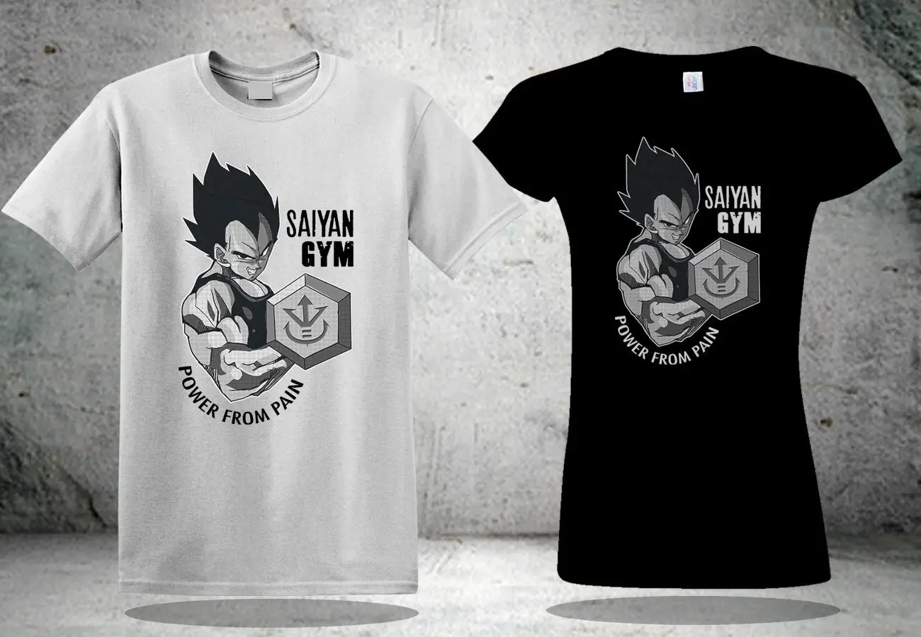 Новый Vegeta Saiyan Gym Dragon Ball тренировочная футболка Goku черно белая бесплатная доставка