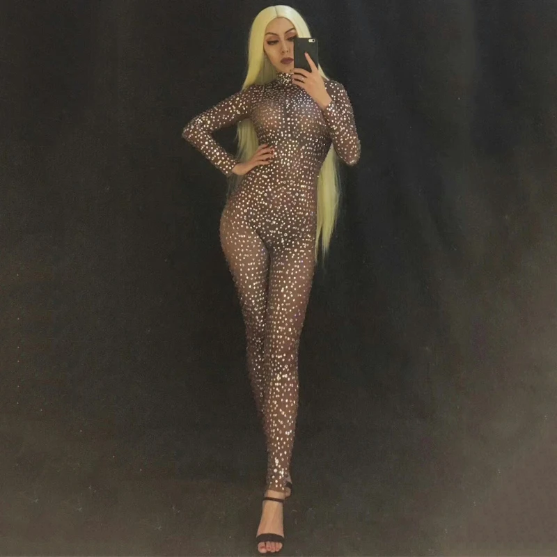 New Black Filled Rhinestone Jumpsuit Sexy Bodysuit For Women Nightclub Evening Party Female Singer Dancer Costume Outfit DT366
New Black Filled Rhinestone Jumpsuit Sexy Bodysuit For Women Nightclub Evening Party Female Singer Dancer Costume Outfit DT366