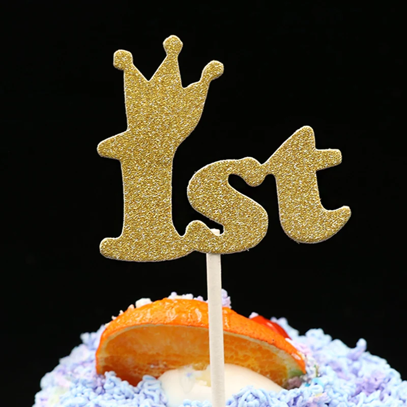 1 pcs glitter gold crown one year cake topper birthday cake decoration baby shower kids birthday party favor supplies
1 pcs glitter gold crown one year cake topper birthday cake decoration baby shower kids birthday party favor supplies