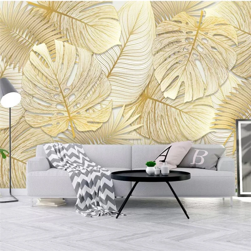beibehang Nordic rich and elegant tropical rainforest golden banana leaves garden wall custom mural green wallpaper
beibehang Nordic rich and elegant tropical rainforest golden banana leaves garden wall custom mural green wallpaper