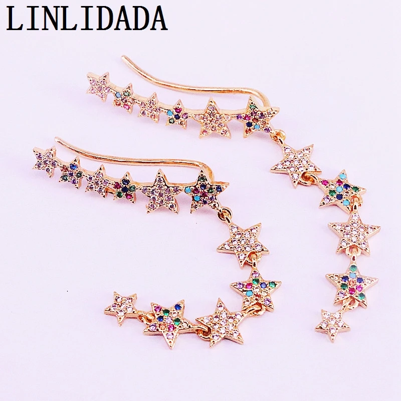4Pairs Fashion jewelry Gold filled micro pave rainbow cubic zirconia star charm elegant earring
4Pairs Fashion jewelry Gold filled micro pave rainbow cubic zirconia star charm elegant earring