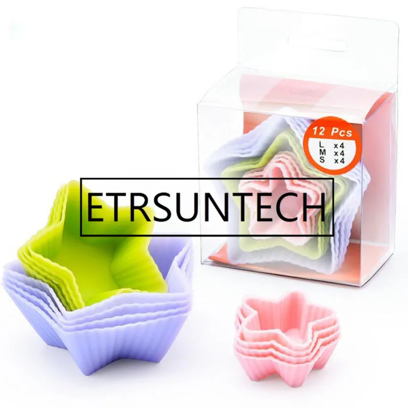 50sets 12pcs/set Star Shape Colorful Silicone Cake Baking Molds Jelly Mold Silicone Cupcake Pan Muffin Cup
50sets 12pcs/set Star Shape Colorful Silicone Cake Baking Molds Jelly Mold Silicone Cupcake Pan Muffin Cup