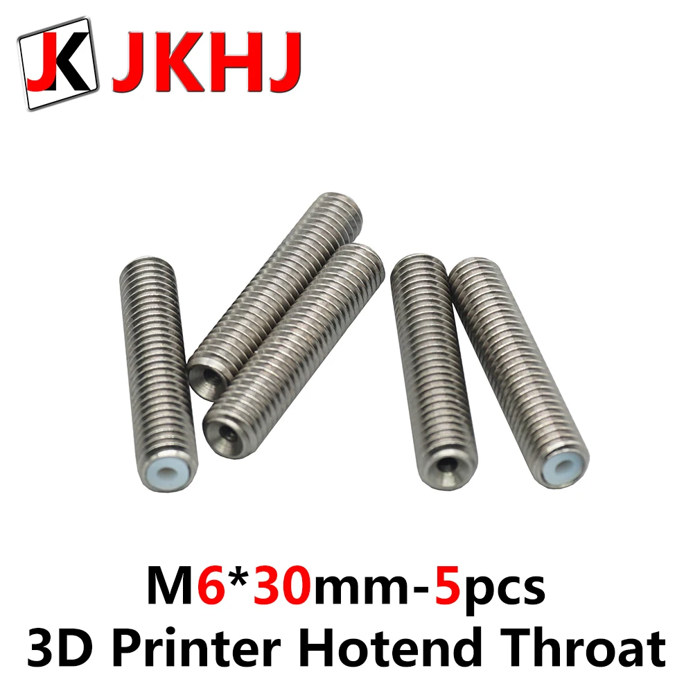 3D Printer Parts hot end M6X30 Stainless steel throat inner PTFE tube core for MK8 extruder nozzle throat
3D Printer Parts hot end M6X30 Stainless steel throat inner PTFE tube core for MK8 extruder nozzle throat