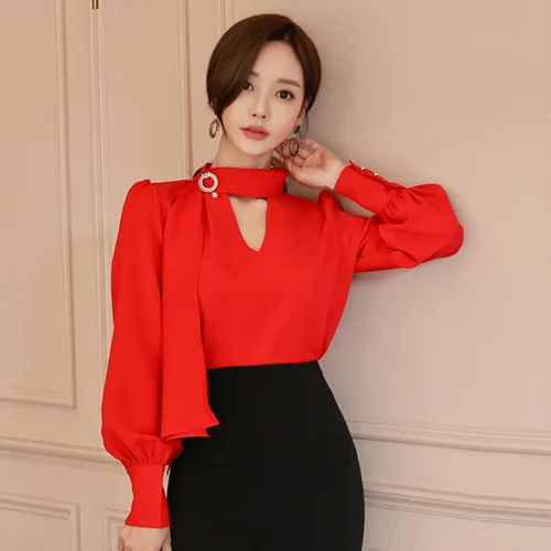 Elegant Office Lady Red Woman Blouses Full Sleeve Shirts Vintage Fashion Womens Clothing Chiffon Blouse With Bow Top Women
Elegant Office Lady Red Woman Blouses Full Sleeve Shirts Vintage Fashion Womens Clothing Chiffon Blouse With Bow Top Women