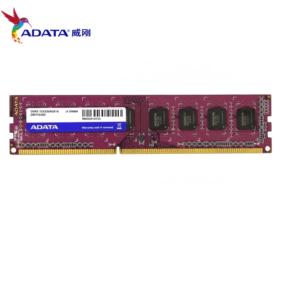 Бренд AData 8GB 2pcsX4GB DDR3 1333MHz 1600MHz 1 5 V U DIMM Память RAM Memoria для настольного ПК|Оперативная