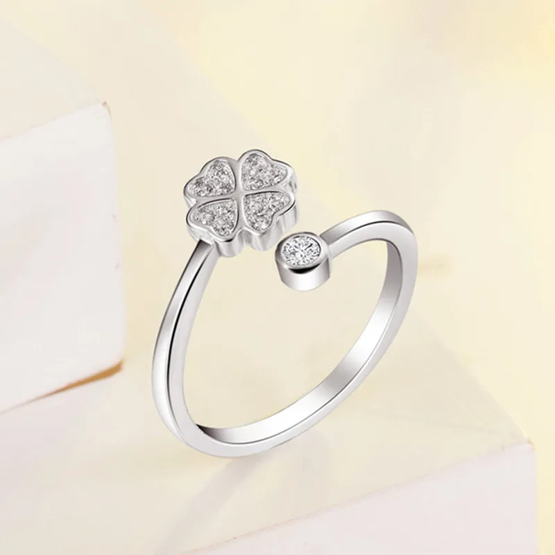 Trendy Silver 925 Sterling Rings For Women Jewelry Fashion Crystal Clover Girls Finger Rings Accessories Lady Birthday Gift
Trendy Silver 925 Sterling Rings For Women Jewelry Fashion Crystal Clover Girls Finger Rings Accessories Lady Birthday Gift