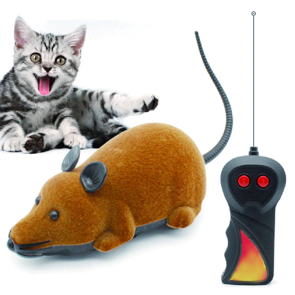 

Мышь кошка игрушки беспроводные RC мышки для котов игрушки с дистанционным управлением ложная мышь Новинка RC кошка забавная игра мышь игруш...