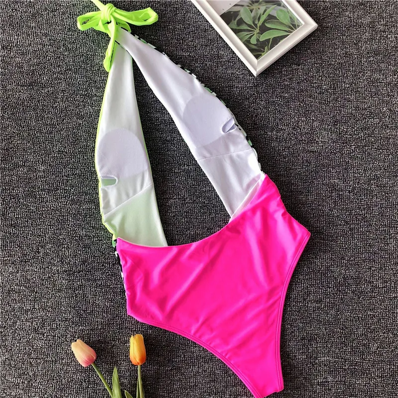 Sexy Halter leopard print patchwork swimsuit high cut one piece Sexy bikinis 2019 monokini Backless swimwear women bodysuit
Sexy Halter leopard print patchwork swimsuit high cut one piece Sexy bikinis 2019 monokini Backless swimwear women bodysuit