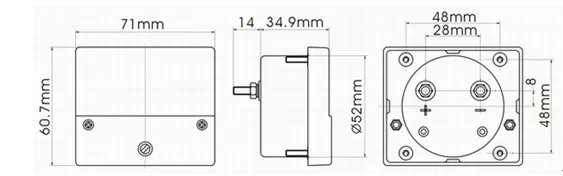 Амперметр Φ DC 0-500 mA 1A 2A 3A 5A 10A 20A 30A 50A 100A прямоугольный амперметр игла имперметр |