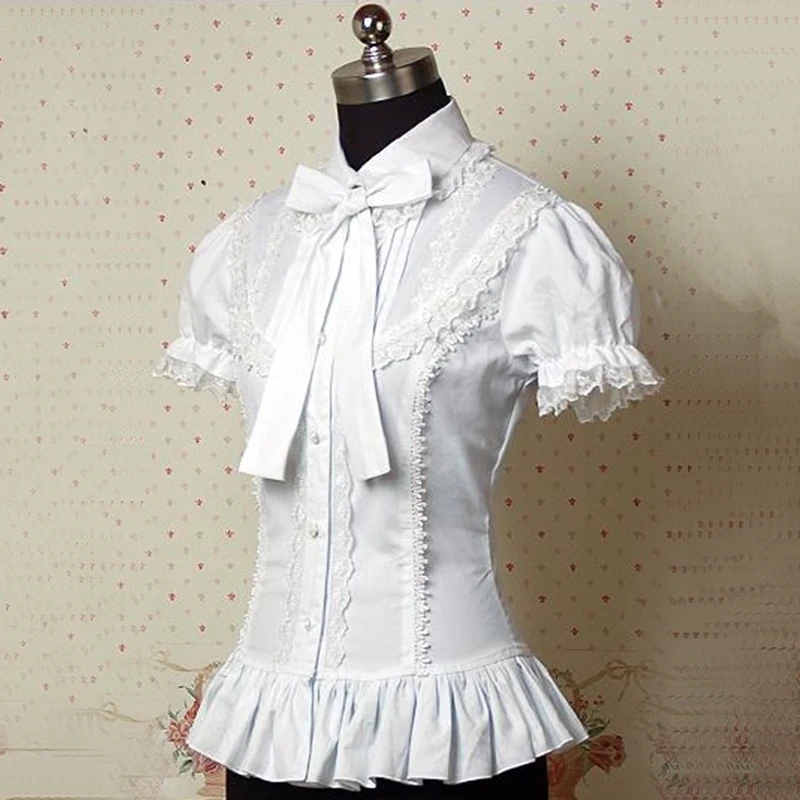 2018 Summer White Short Victorian Lolita Shirts tops Lace Ruffles Bow Blouses Costume For Women
2018 Summer White Short Victorian Lolita Shirts tops Lace Ruffles Bow Blouses Costume For Women