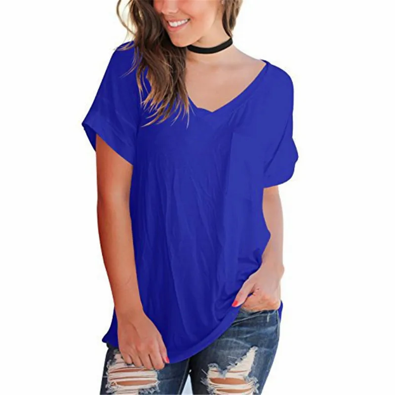 2019 Fashion Tees Shirt Women Solid Color Shirt Cotton O Neck Short Sleeve Plus Size Casual Tops Female Blusas V-neck Loose Tee
2019 Fashion Tees Shirt Women Solid Color Shirt Cotton O Neck Short Sleeve Plus Size Casual Tops Female Blusas V-neck Loose Tee