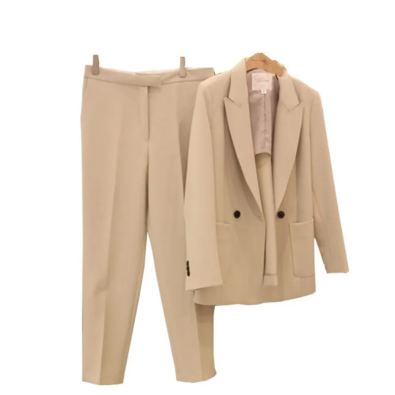 Spring and autumn fashion suit suit professional suit jacket temperament casual two-piece pencil pants women's suit JQ550
Spring and autumn fashion suit suit professional suit jacket temperament casual two-piece pencil pants women's suit JQ550