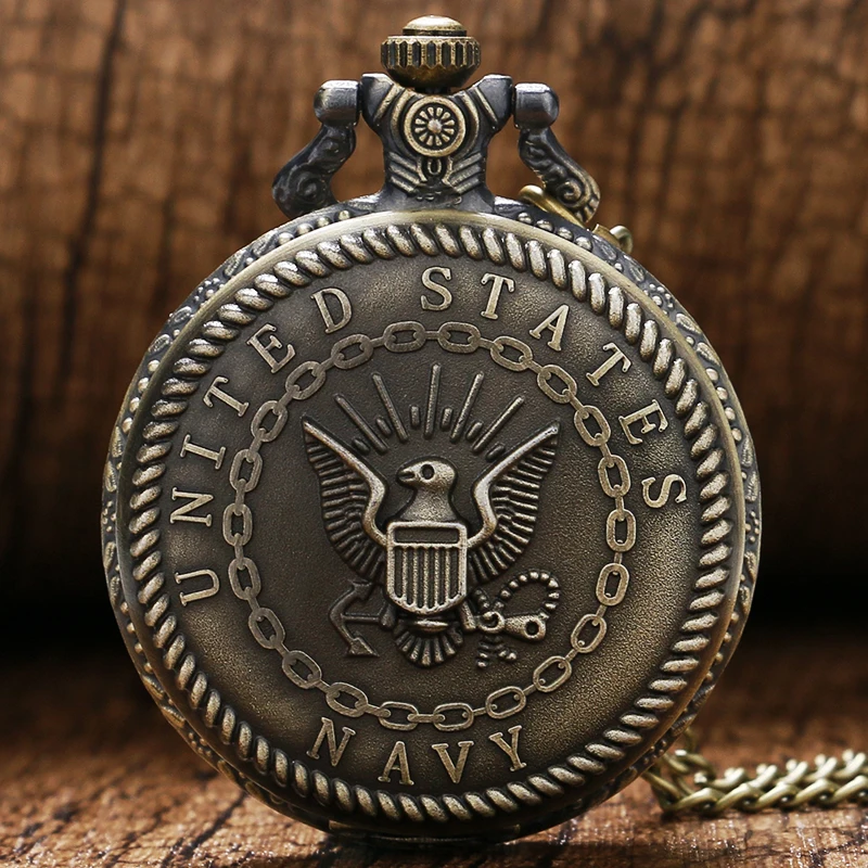 Retro Cool Bronze United States Navy Theme Quartz Fob Pendant Pocket Watch With Necklace Chain Free Drop Shipping
Retro Cool Bronze United States Navy Theme Quartz Fob Pendant Pocket Watch With Necklace Chain Free Drop Shipping