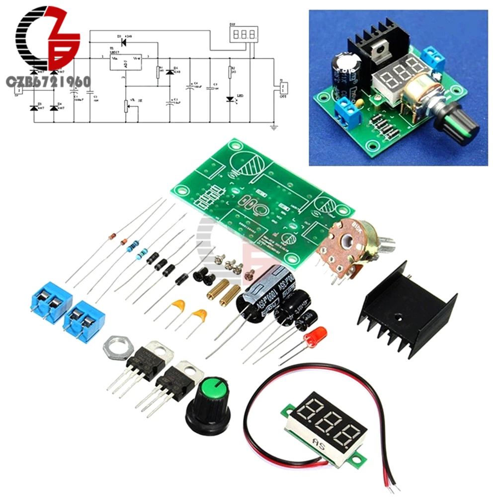 LM317 Digital Display Adjustable Regulated Voltage Regulators Board Module Kits New
LM317 Digital Display Adjustable Regulated Voltage Regulators Board Module Kits New