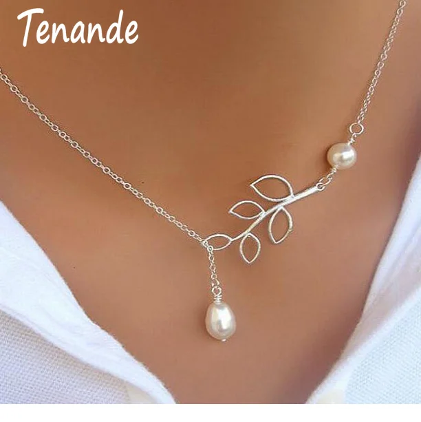 Tenande Hot Sale Silver Color Big Leaf Simulated Pearl Water Droplets Necklaces & Pendants for Women Jewelry Accessories Collier
Tenande Hot Sale Silver Color Big Leaf Simulated Pearl Water Droplets Necklaces & Pendants for Women Jewelry Accessories Collier