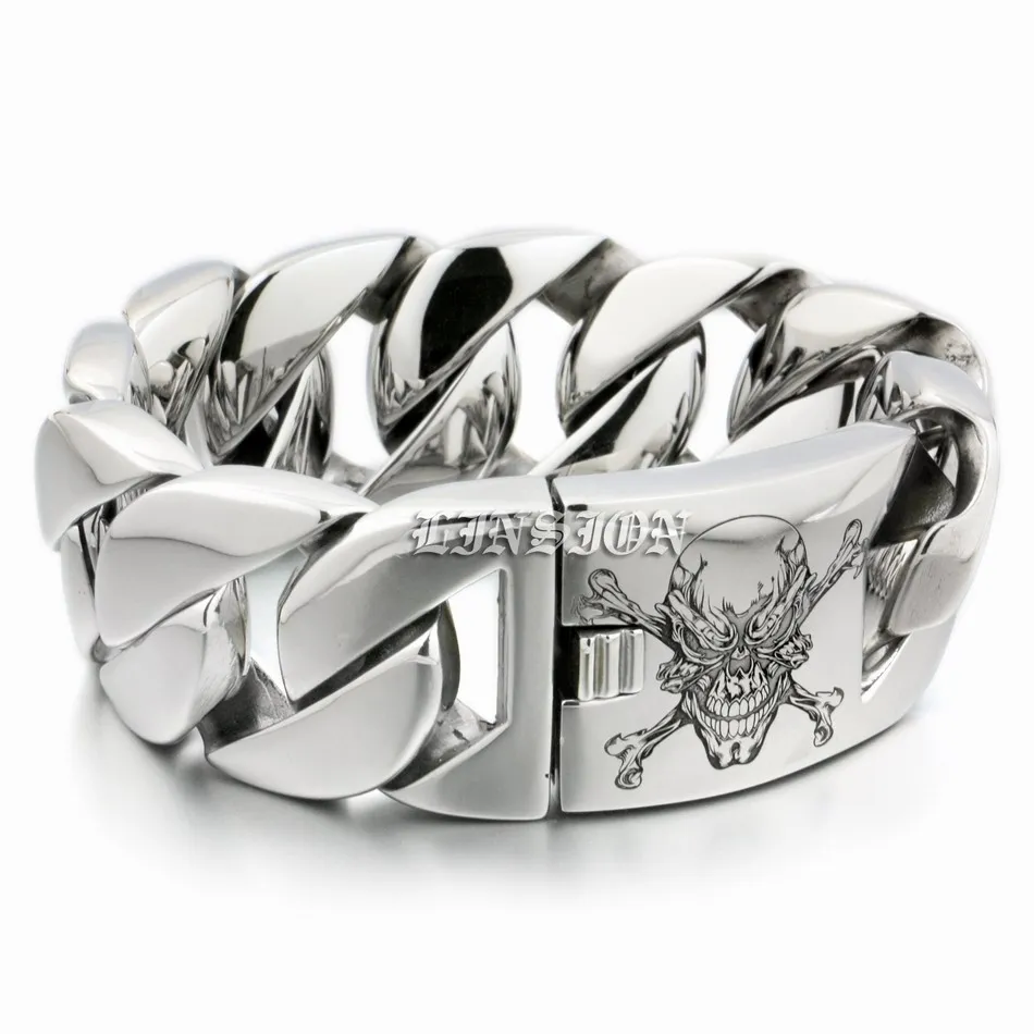 Huge Heavy Deep Laser Engraved Pirate Skull 316L Stainless Steel Mens Boys Biker Rock Punk Curb Link Bracelet 5C104
Huge Heavy Deep Laser Engraved Pirate Skull 316L Stainless Steel Mens Boys Biker Rock Punk Curb Link Bracelet 5C104