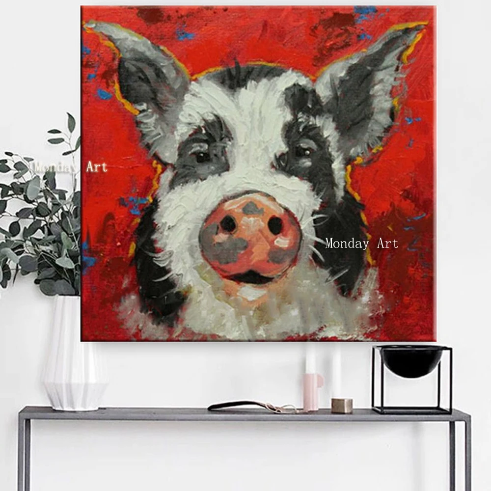 Handmade wall cute pig oil painting of lovely pig cartoon hand painted animal oil painting for living room kid's room decoration
Handmade wall cute pig oil painting of lovely pig cartoon hand painted animal oil painting for living room kid's room decoration