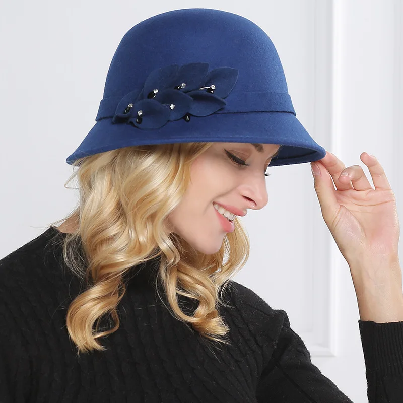 Wool Fedoras Hat Female Autumn Winter Retro Basin Fedora Hats Warm Flower Dome Felt Cap Travel Fashion Fascinator Caps H6832
Wool Fedoras Hat Female Autumn Winter Retro Basin Fedora Hats Warm Flower Dome Felt Cap Travel Fashion Fascinator Caps H6832