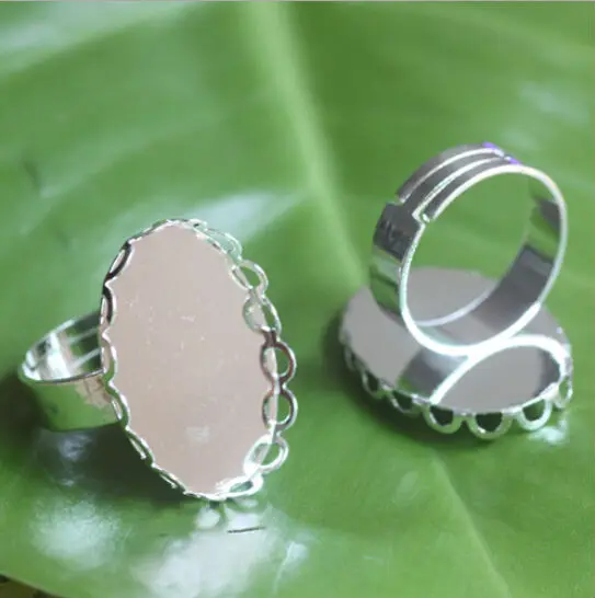 10X with inner 18-25mm Fashion Jewelry!!! Silver Plated Lace Ring Blank Cabochons Tray for DIY Jewelry Making
10X with inner 18-25mm Fashion Jewelry!!! Silver Plated Lace Ring Blank Cabochons Tray for DIY Jewelry Making