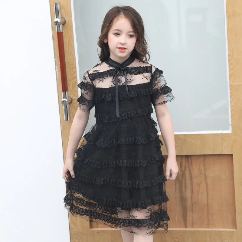 Children's Lace Layered Dress Summer Dress New Girl's Princess Dress Korean Black Short-sleeved Dress for Teenagers 10 12 14
Children's Lace Layered Dress Summer Dress New Girl's Princess Dress Korean Black Short-sleeved Dress for Teenagers 10 12 14