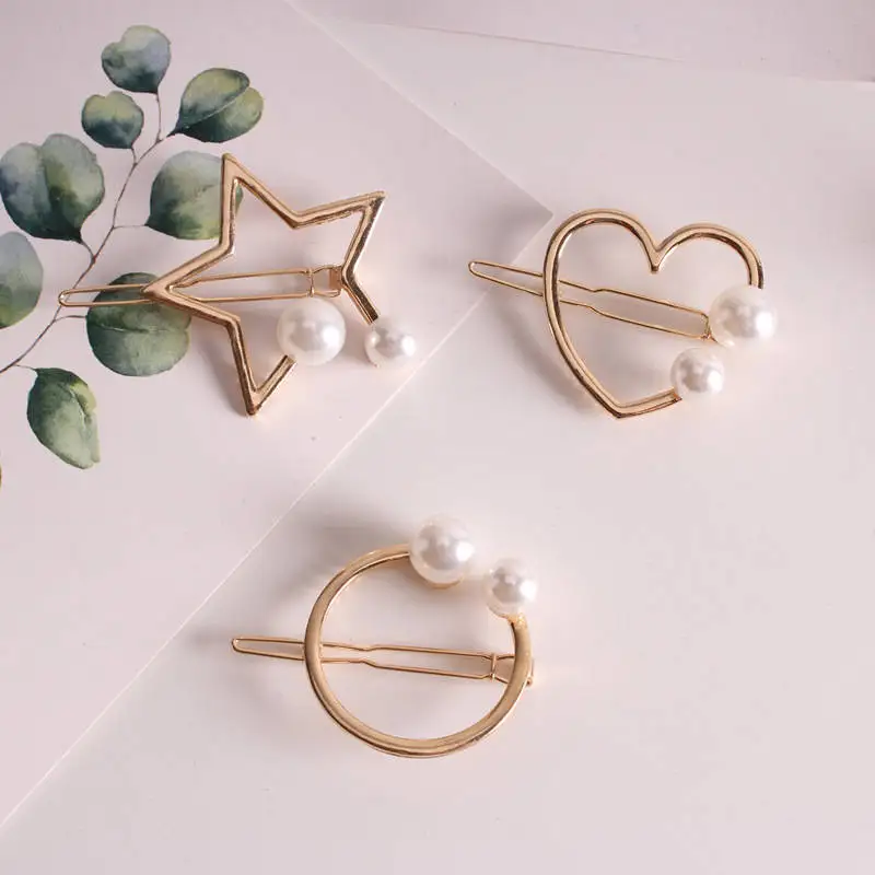 1PC Fashion Hollow Heart Pentagram Hair Pin Imitation Pearl Hairpin Hair Side Clip Hair Accessories Hair Barrette For Women
1PC Fashion Hollow Heart Pentagram Hair Pin Imitation Pearl Hairpin Hair Side Clip Hair Accessories Hair Barrette For Women