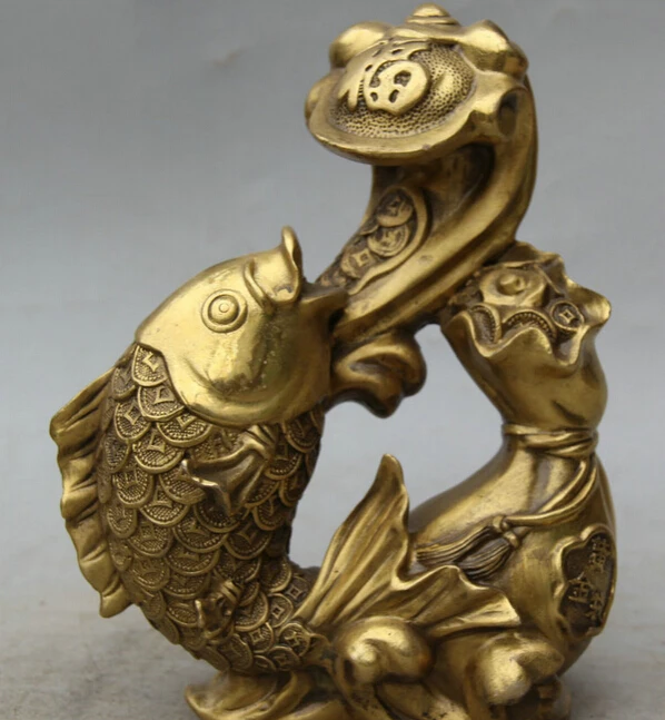 8 "Китайский народный латунь животных Рыба Ruyi мешок денег богатство богатый статуя Скульптура s0705 b0403
8 "Китайский народный латунь животных Рыба Ruyi мешок денег богатство богатый статуя Скульптура s0705 b0403