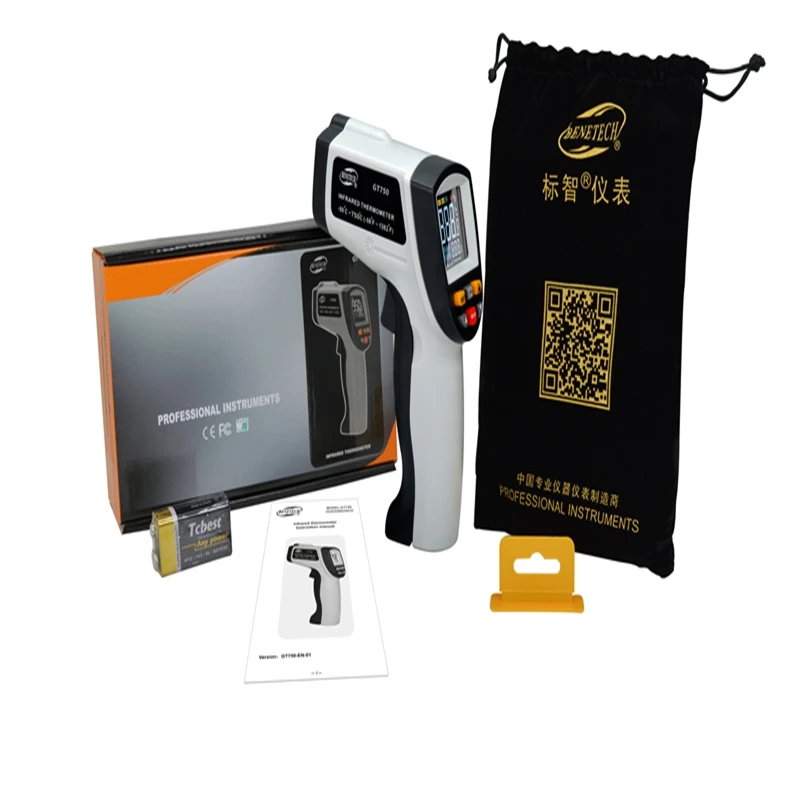 BENETECH Digital Laser Thermometer -50~750/950C Non contact IR Temperature Meter Infrared Pyrometer IR Point Gun Color Screen
BENETECH Digital Laser Thermometer -50~750/950C Non contact IR Temperature Meter Infrared Pyrometer IR Point Gun Color Screen