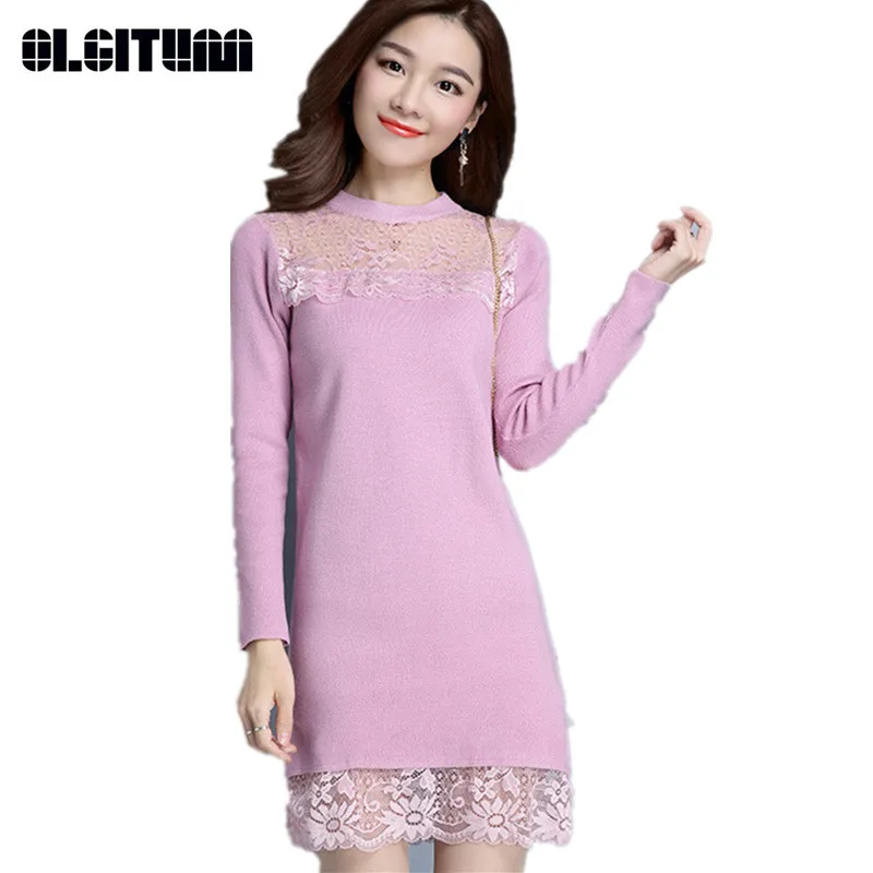 Women Sweater Solid Autumn Winter Splicing Lace Fashion Sweater Shoulder Lace in The Long Section of the End of Sweater SW634
Women Sweater Solid Autumn Winter Splicing Lace Fashion Sweater Shoulder Lace in The Long Section of the End of Sweater SW634