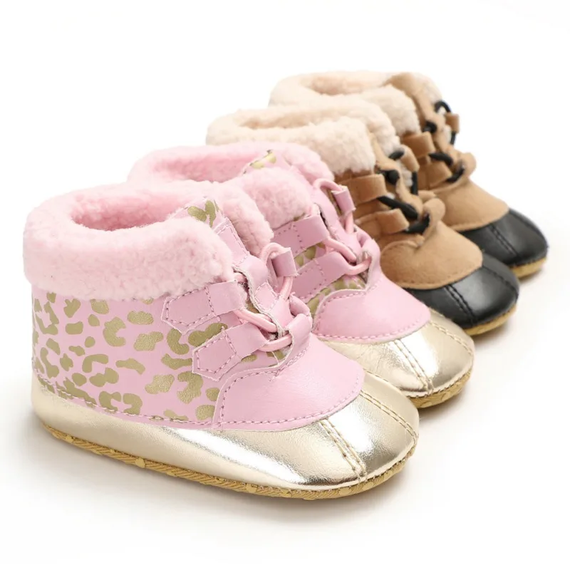 Зимние мягкие плюшевые детские пинетки для малышей Нескользящие зимние ботинки
